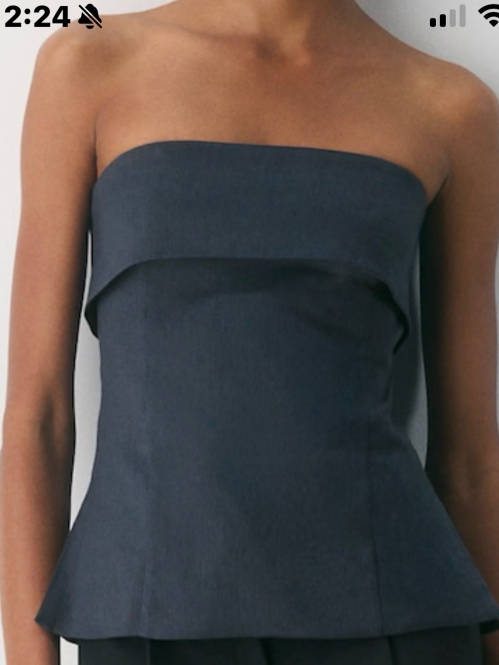 Aritzia Element Linen Tube Top – Admiral – Size 2 - Like New, Perfect Condition